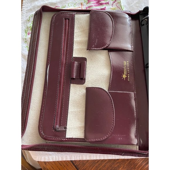 Daily Planner Leather Zipper Case Oxblood Three Ring - Picture 2 of 10